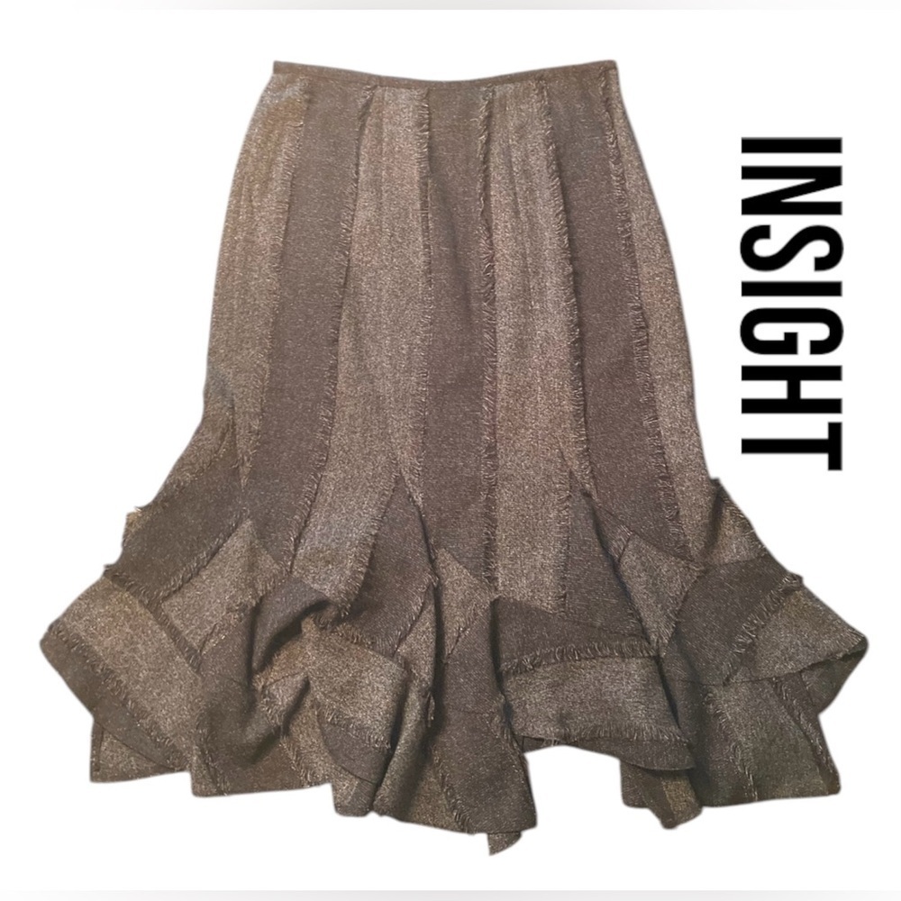 Insight Frayed Asymmetrical Skirt Vintage NWT Size 10 Women Excellent Condition